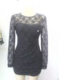 VESTIDO DE MANGA LONGA DE RENDA